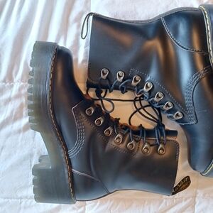 Dr. Martens Black Heeled Boots with Rugged Sole